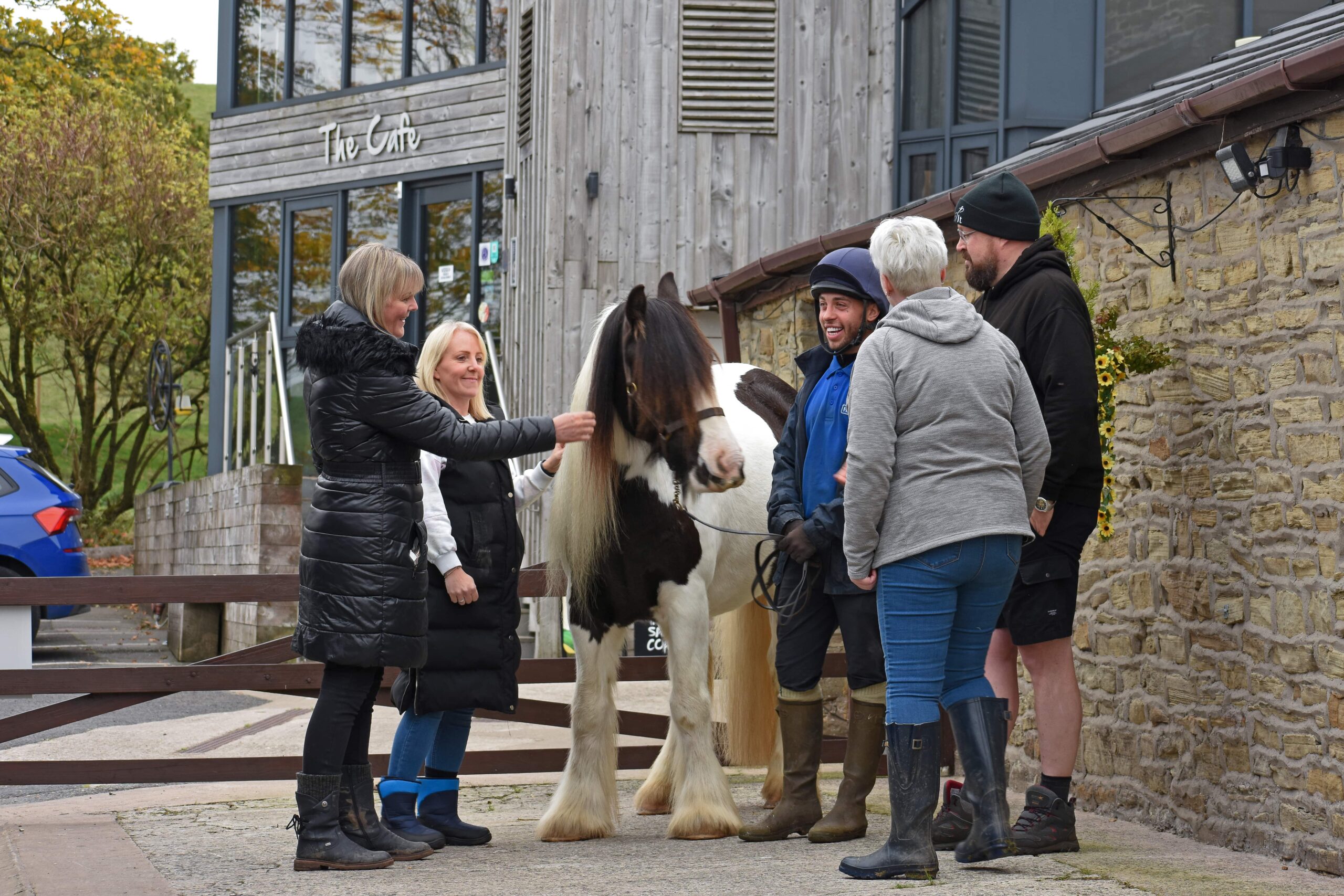 HAPPA Corporate Sponsorship Day Corporate sponsorship day at HAPPA in Burnley, Lancashire — business visitors meeting a rescued horse and supporting equine welfare.